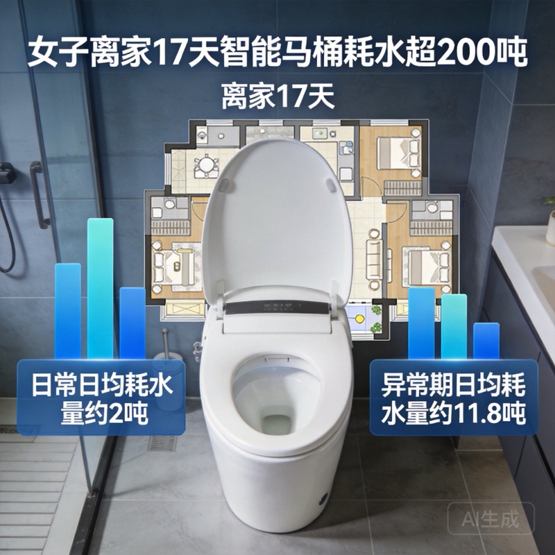 女子离家17天智能马桶耗水超200吨-中商网-做国内商业门户第一平台 女子离家17天智能马桶耗水超200吨-中商网-做国内商业门户第一平台