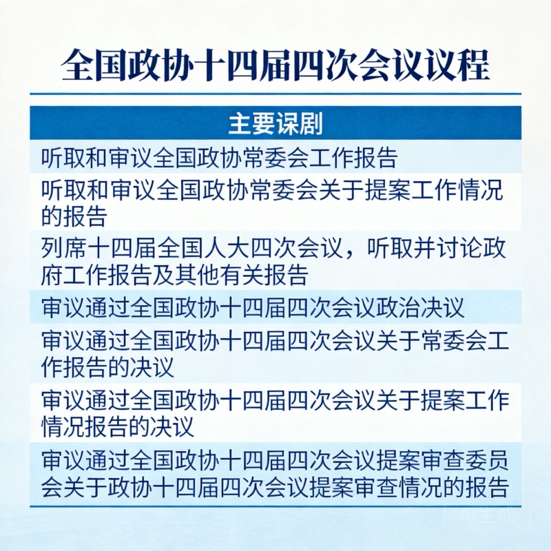 全国政协十四届四次会议议程来了-中商网-做国内商业门户第一平台 全国政协十四届四次会议议程来了-中商网-做国内商业门户第一平台